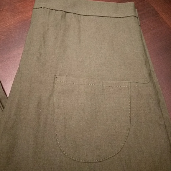 Olive High Waist Trousers - Picture 5 of 6